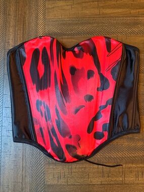 Alejandro Collection Rouge Designer Corset Bustier Lace-Up Boned Whimsigoth L